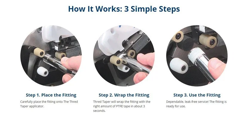 Avvolgitrice per nastro in teflon con filettature per tubi