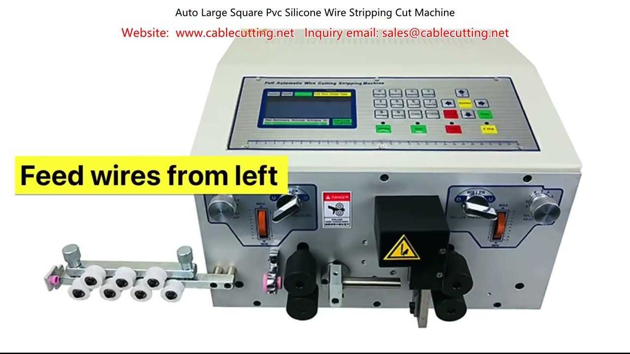 Macchina Automatica per Spelatura e Taglio Cavi PVC e Silicio Quadrati di Grandi Dimensioni