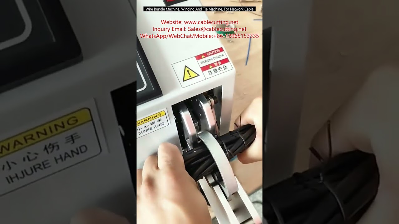 Macchina per fasciatura e legatura cavi di rete: avvolgimento automatico