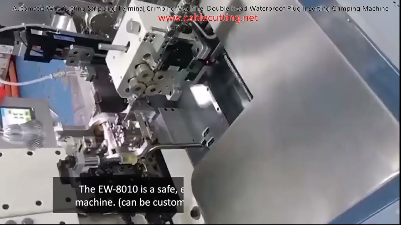 Macchina Automatica per Taglio, Spellatura e Crimpatura Terminali con Doppia Testa per Inserimento Spine Impermeabili
