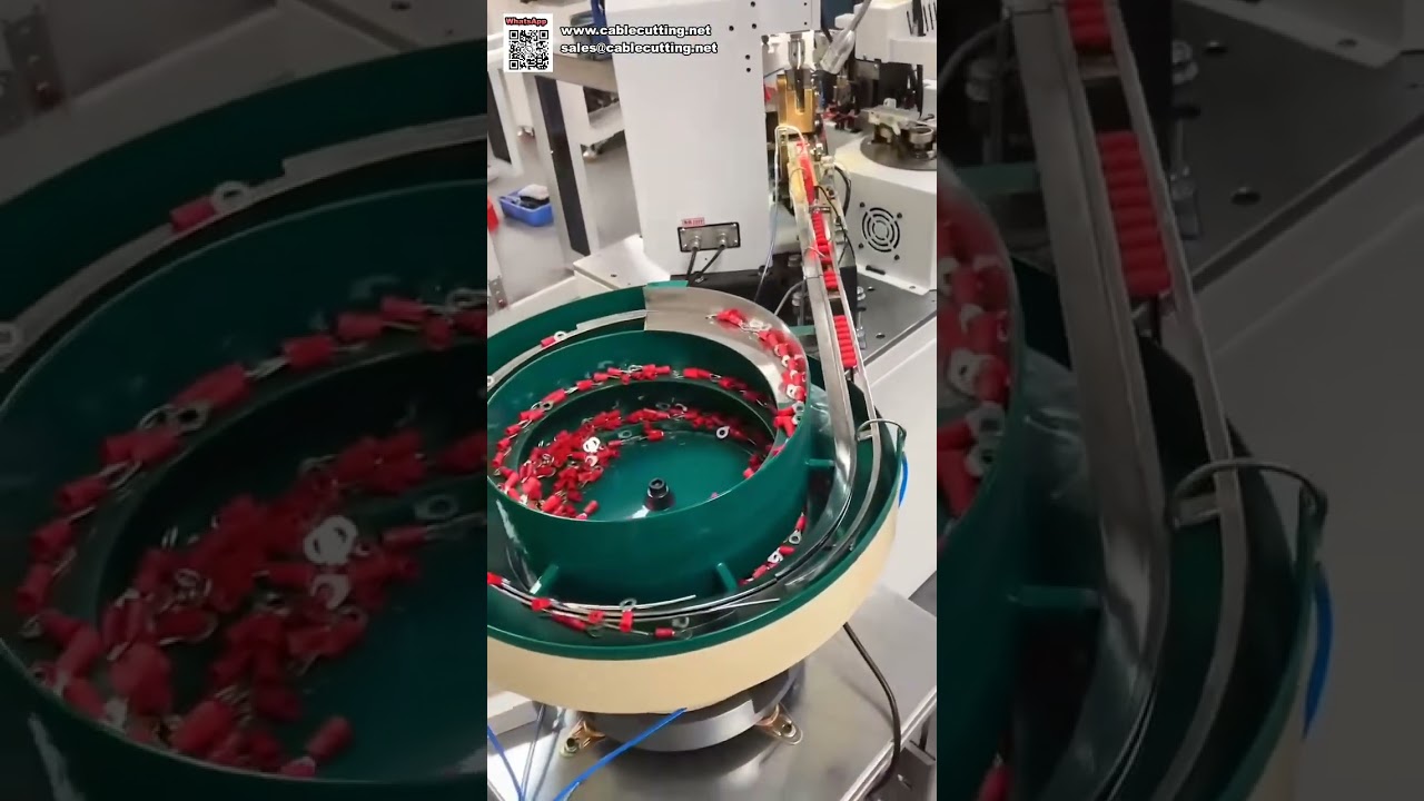 Macchina Crimpatrice Automatica per Terminali Preisolati Tipo O/U con Alimentatore a Ciotola Vibrante