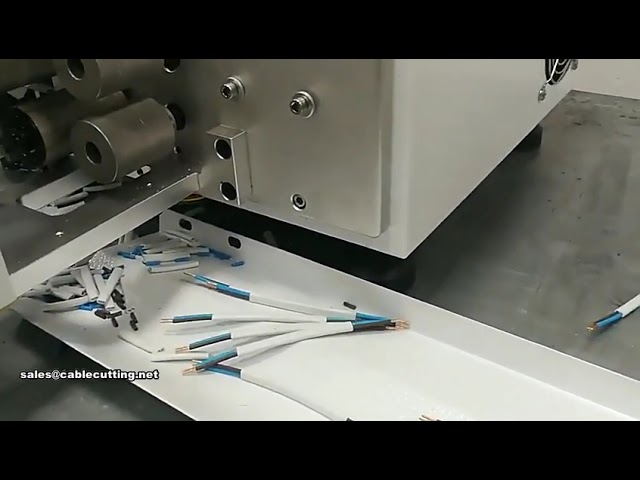 Macchina automatica per taglio, spelatura e attorcigliatura cavi