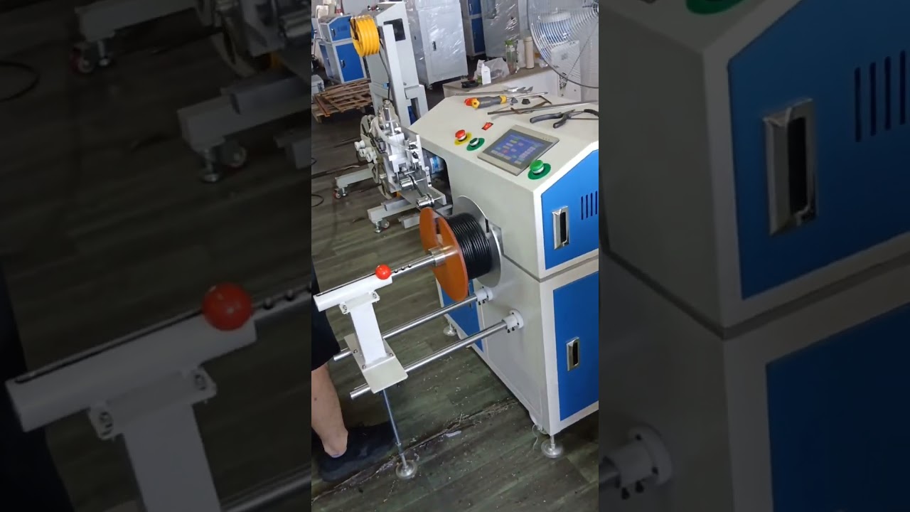Macchina automatica per cavi elettrici: conteggio, taglio, avvolgimento e bobina #fabbrica #macchina