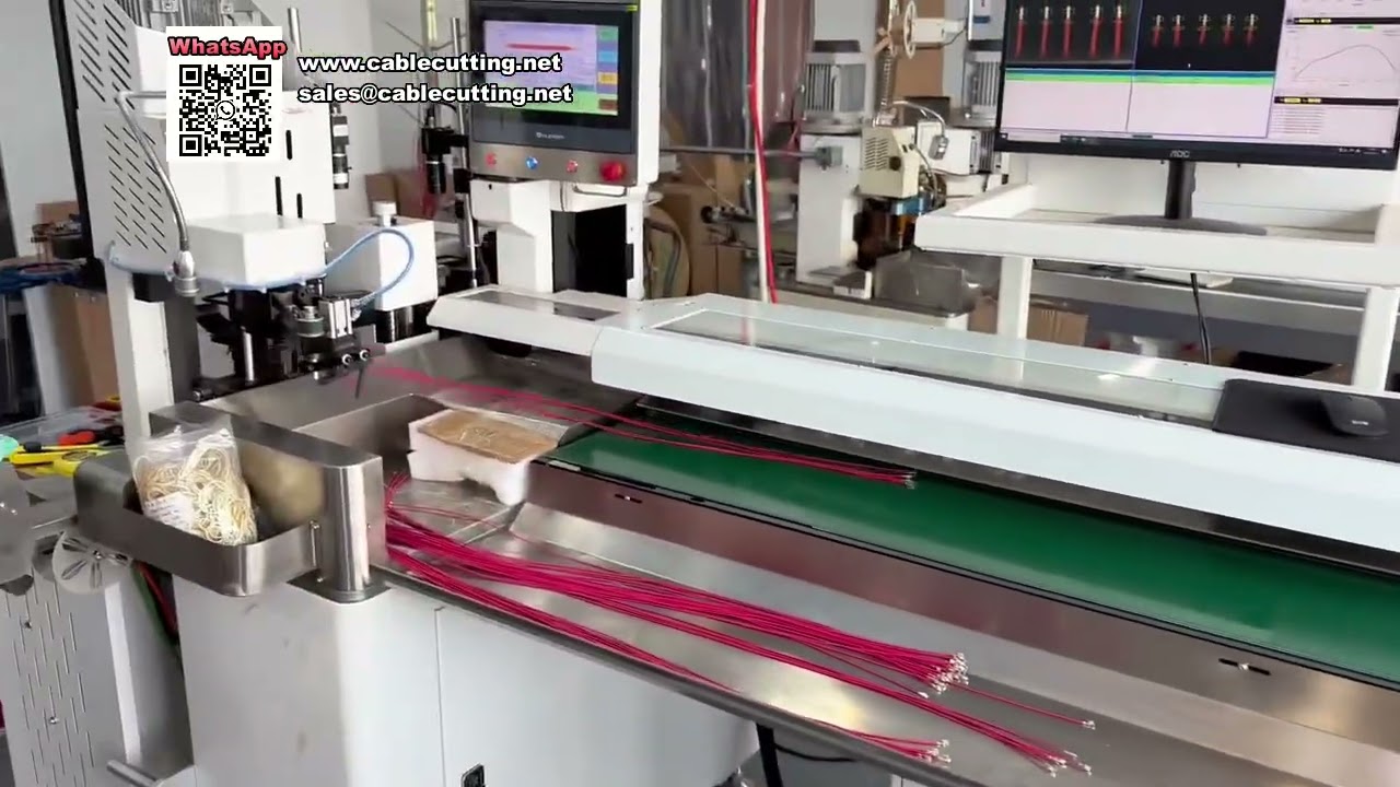 Macchina automatica per terminali a doppia testa con CCD e sistema di monitoraggio pressione