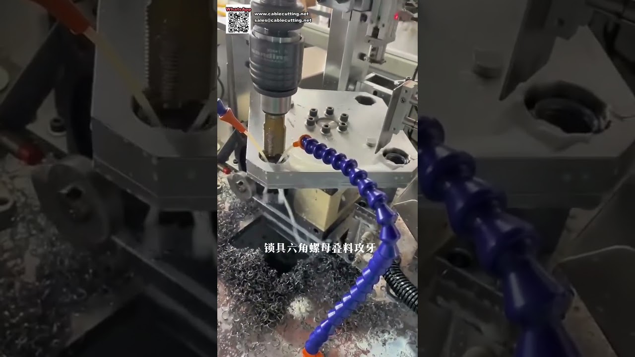 Macchina Automatica per Maschiatura e Foratura di Dadi Esagonali per la Produzione di Serrature